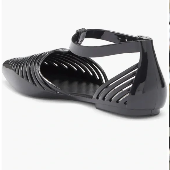 Y2K Jefferey Campbell Squeaky Jelly Flat Women's Size 7- Black- NWT - Picture 2 of 9